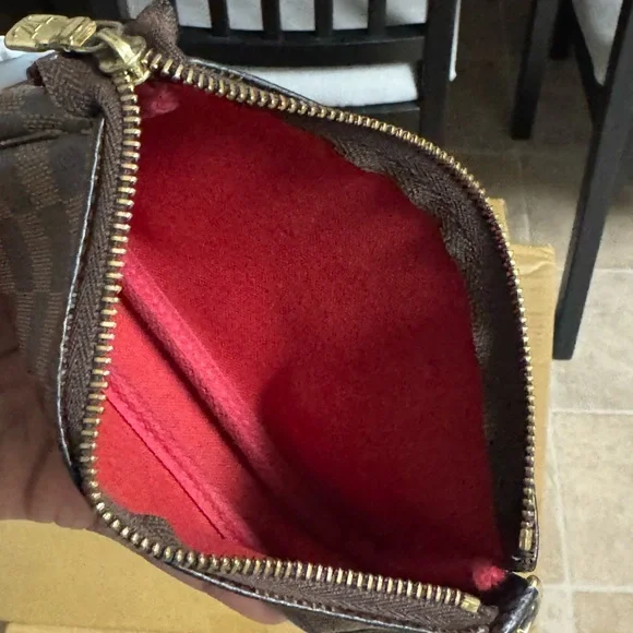 Authentic Louis Vuitton Damier Ebene Mini Pochette - Picture 9 of 10